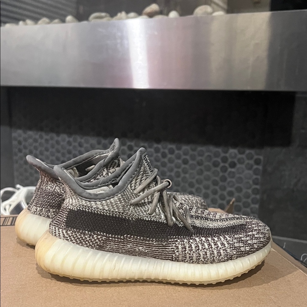 Kids Yeezy Knit Sneakers in Brown and Cream